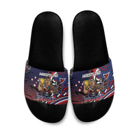 Samoa Wrestling Slide Sandals Polynesian Warrior Funny Style DT05 Navy - Polynesian Pride