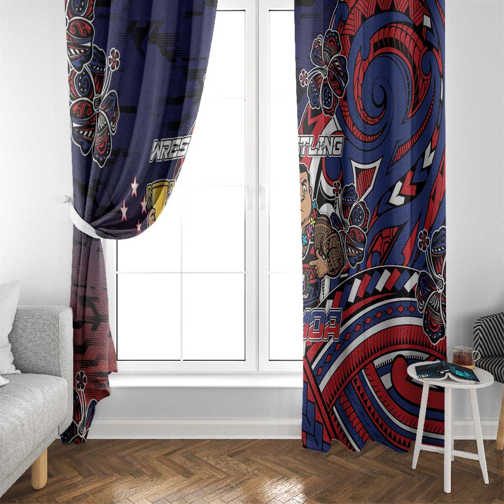 Samoa Wrestling Window Curtain Polynesian Warrior Funny Style DT05 - Polynesian Pride