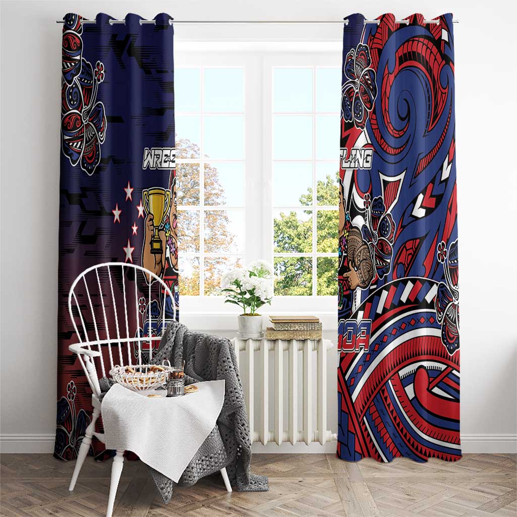 Samoa Wrestling Window Curtain Polynesian Warrior Funny Style DT05 - Polynesian Pride