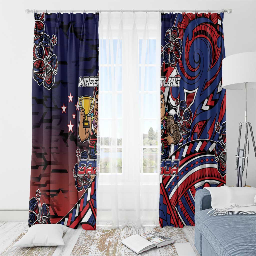 Samoa Wrestling Window Curtain Polynesian Warrior Funny Style DT05 - Polynesian Pride