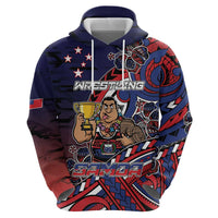 Personalised Samoa Wrestling Zip Hoodie Polynesian Warrior Funny Style - Polynesian Pride