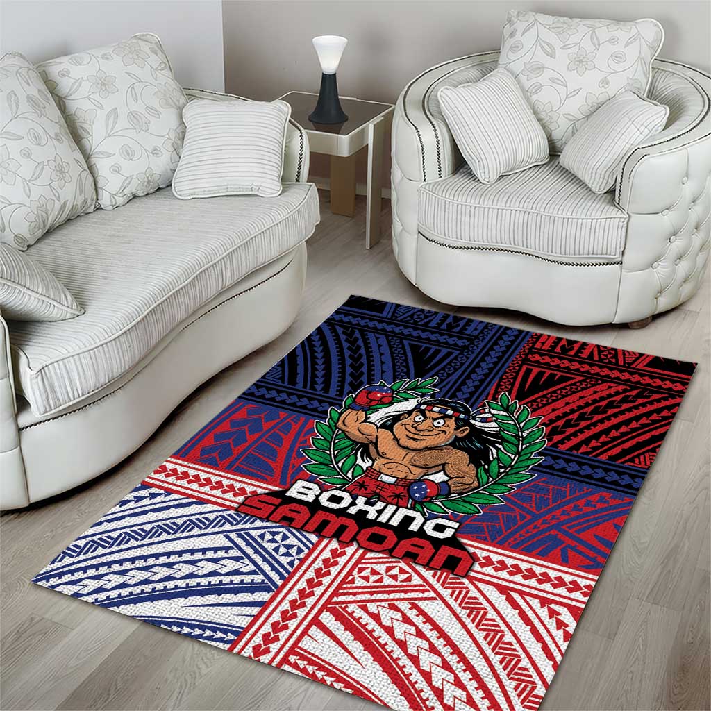 Samoa Boxing Area Rug Samoan Boxer Funny Style DT05 - Polynesian Pride