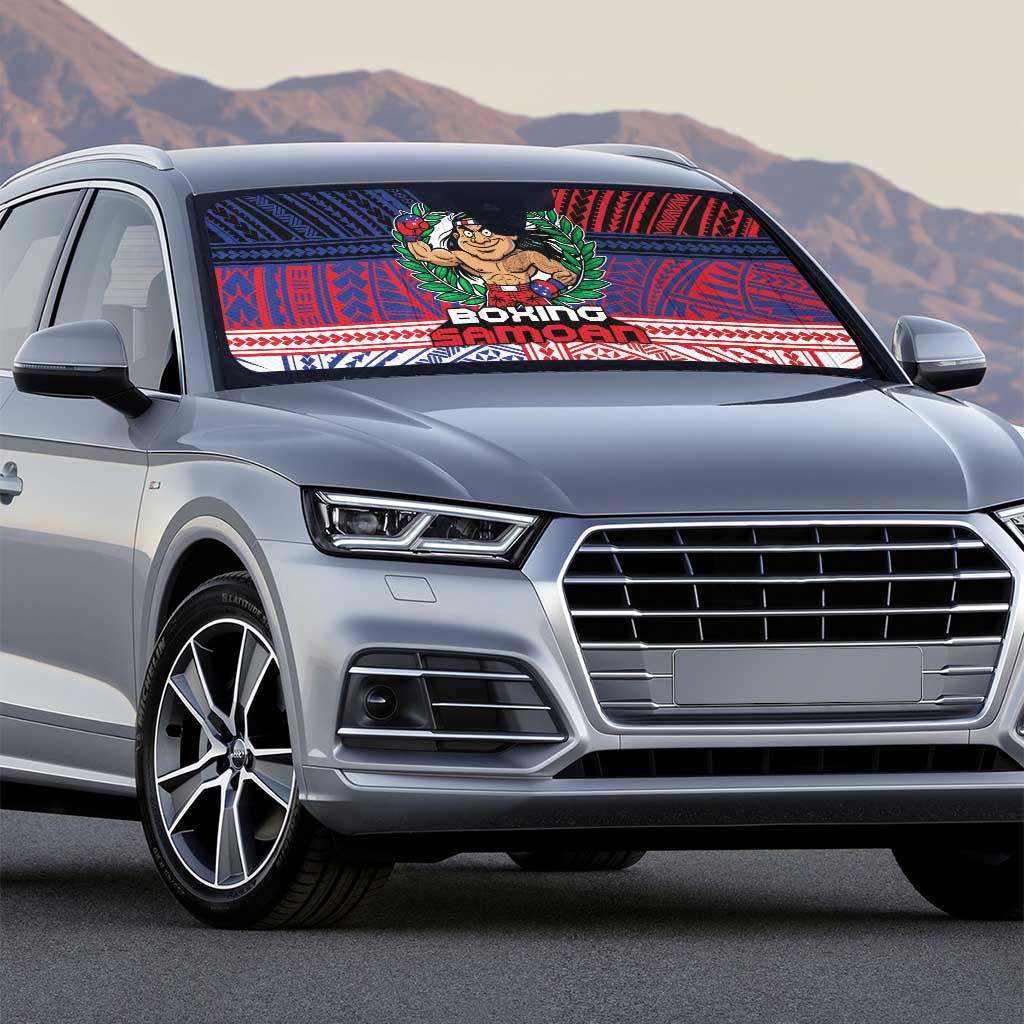 Samoa Boxing Auto Sun Shade Samoan Boxer Funny Style DT05 - Polynesian Pride