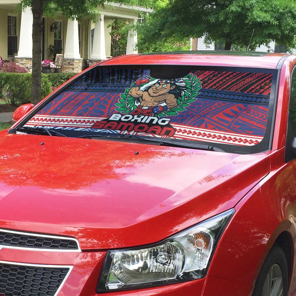 Samoa Boxing Auto Sun Shade Samoan Boxer Funny Style DT05 - Polynesian Pride