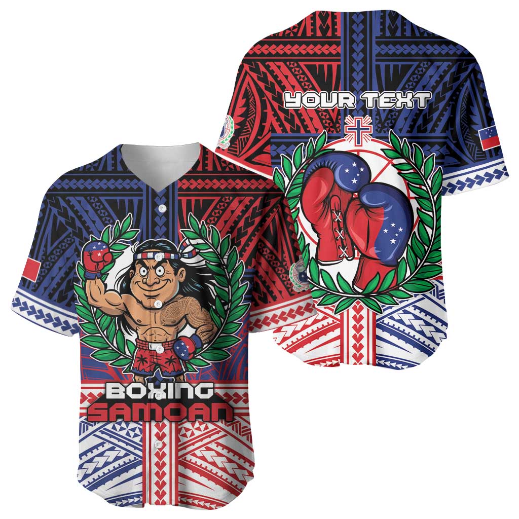 Personalised Samoa Boxing Baseball Jersey Samoan Boxer Funny Style DT05 - Polynesian Pride