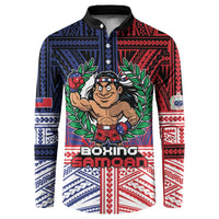 Personalised Samoa Boxing Button Sweatshirt Samoan Boxer Funny Style - Polynesian Pride