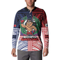 Personalised Samoa Boxing Button Sweatshirt Samoan Boxer Funny Style - Polynesian Pride