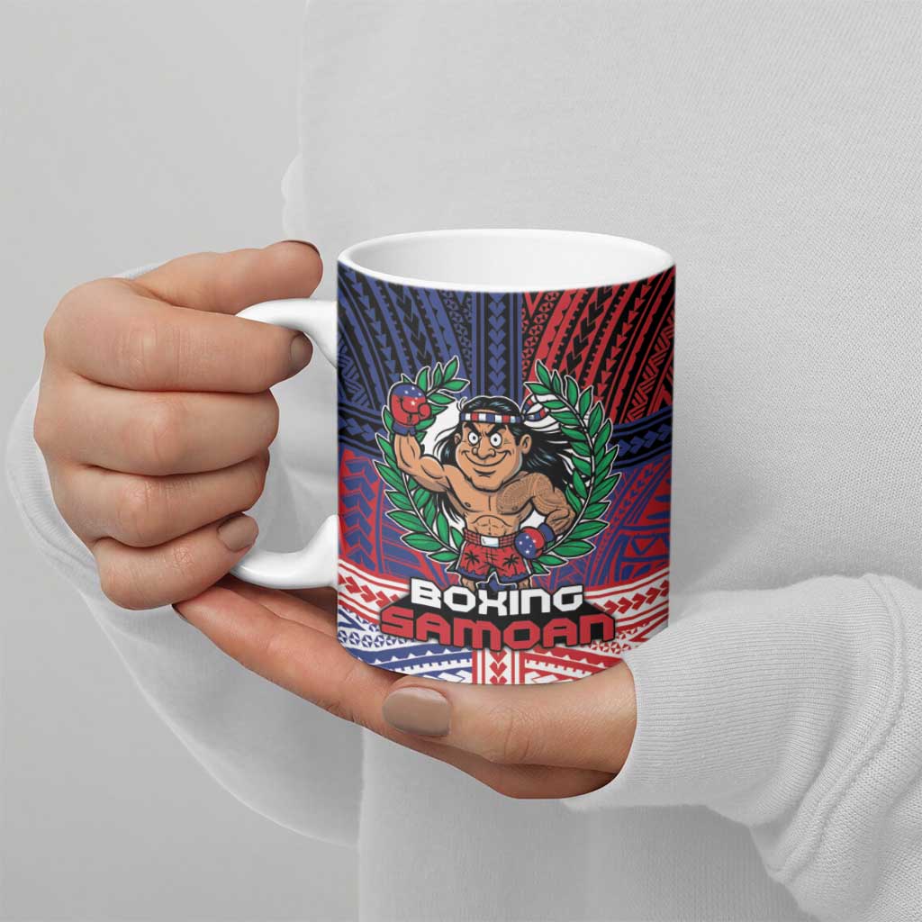Personalised Samoa Boxing Ceramic Mug Samoan Boxer Funny Style DT05 - Polynesian Pride