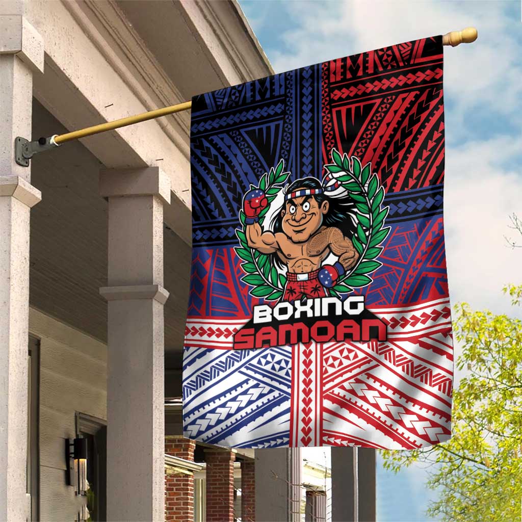 Samoa Boxing Garden Flag Samoan Boxer Funny Style DT05 House Flag Red - Polynesian Pride