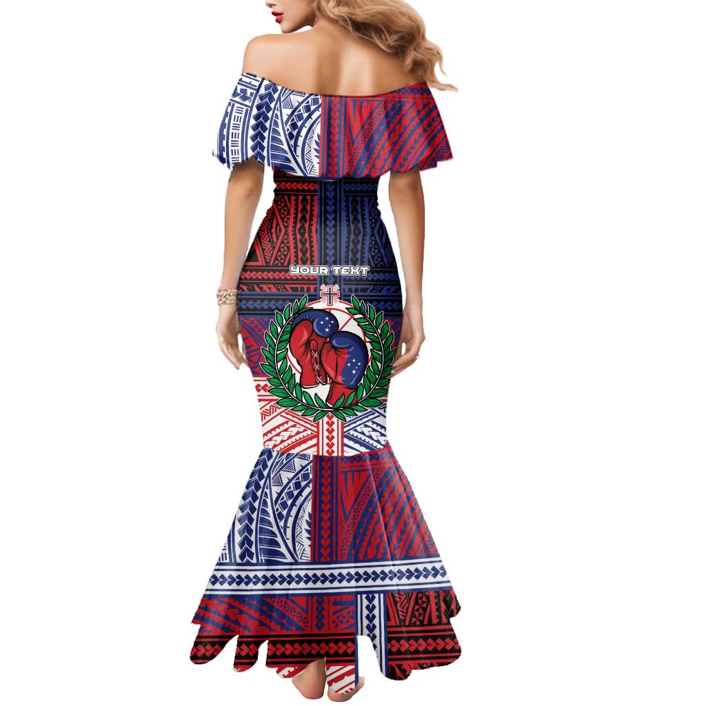 Personalised Samoa Boxing Mermaid Dress Samoan Boxer Funny Style - Polynesian Pride
