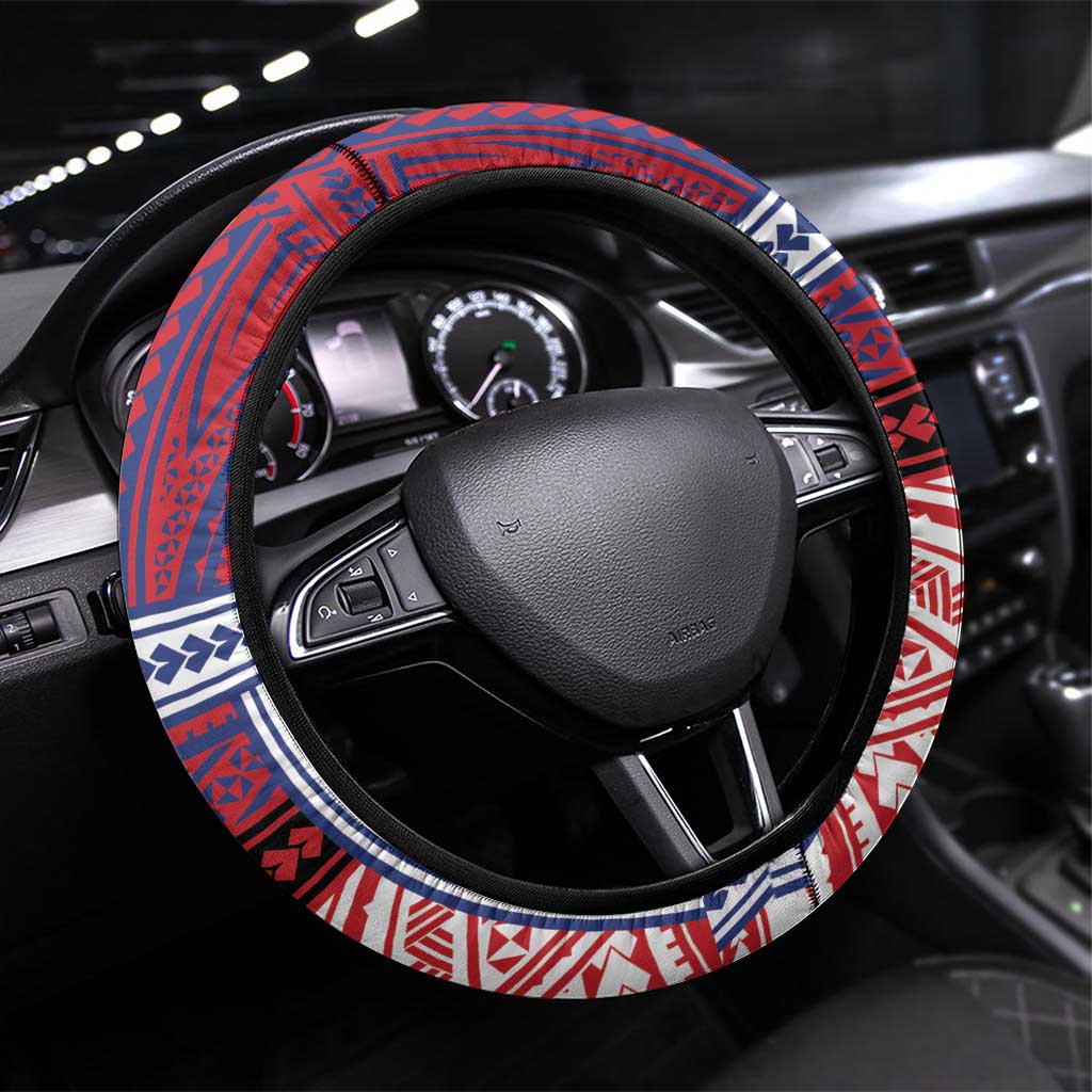 Samoa Boxing Steering Wheel Cover Samoan Boxer Funny Style - Polynesian Pride