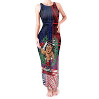Personalised Samoa Boxing Tank Maxi Dress Samoan Boxer Funny Style DT05 Women Red - Polynesian Pride