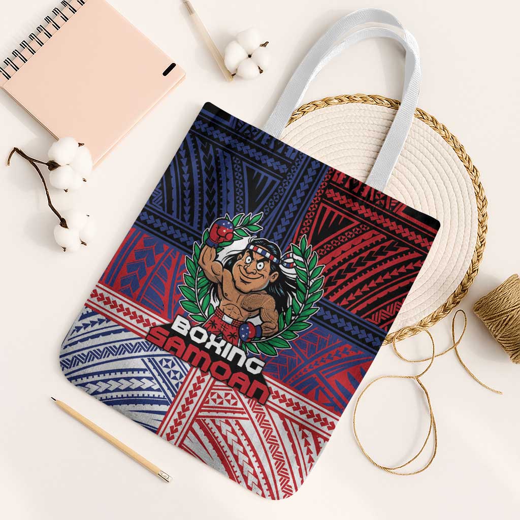Samoa Boxing Tote Bag Samoan Boxer Funny Style DT05 White Strap One Size Red - Polynesian Pride