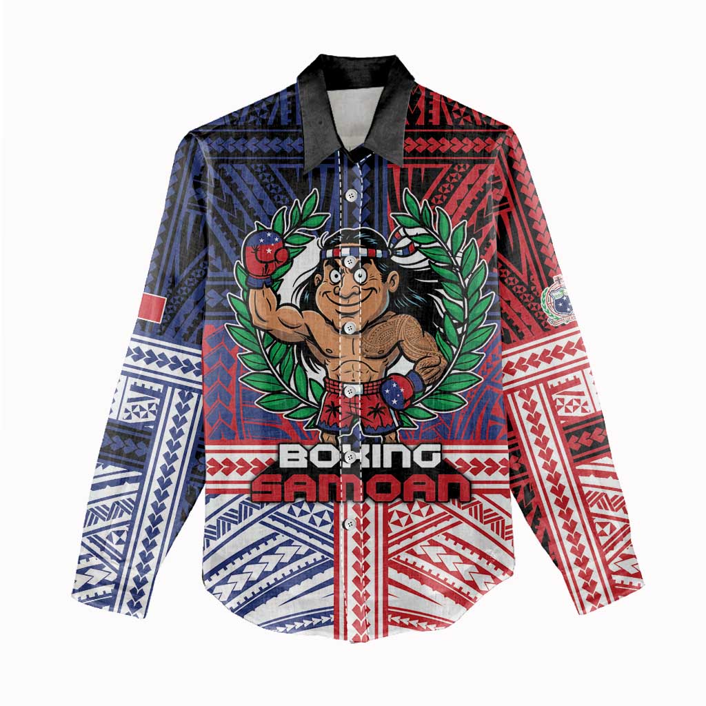 Personalised Samoa Boxing Women Casual Shirt Samoan Boxer Funny Style DT05 - Polynesian Pride