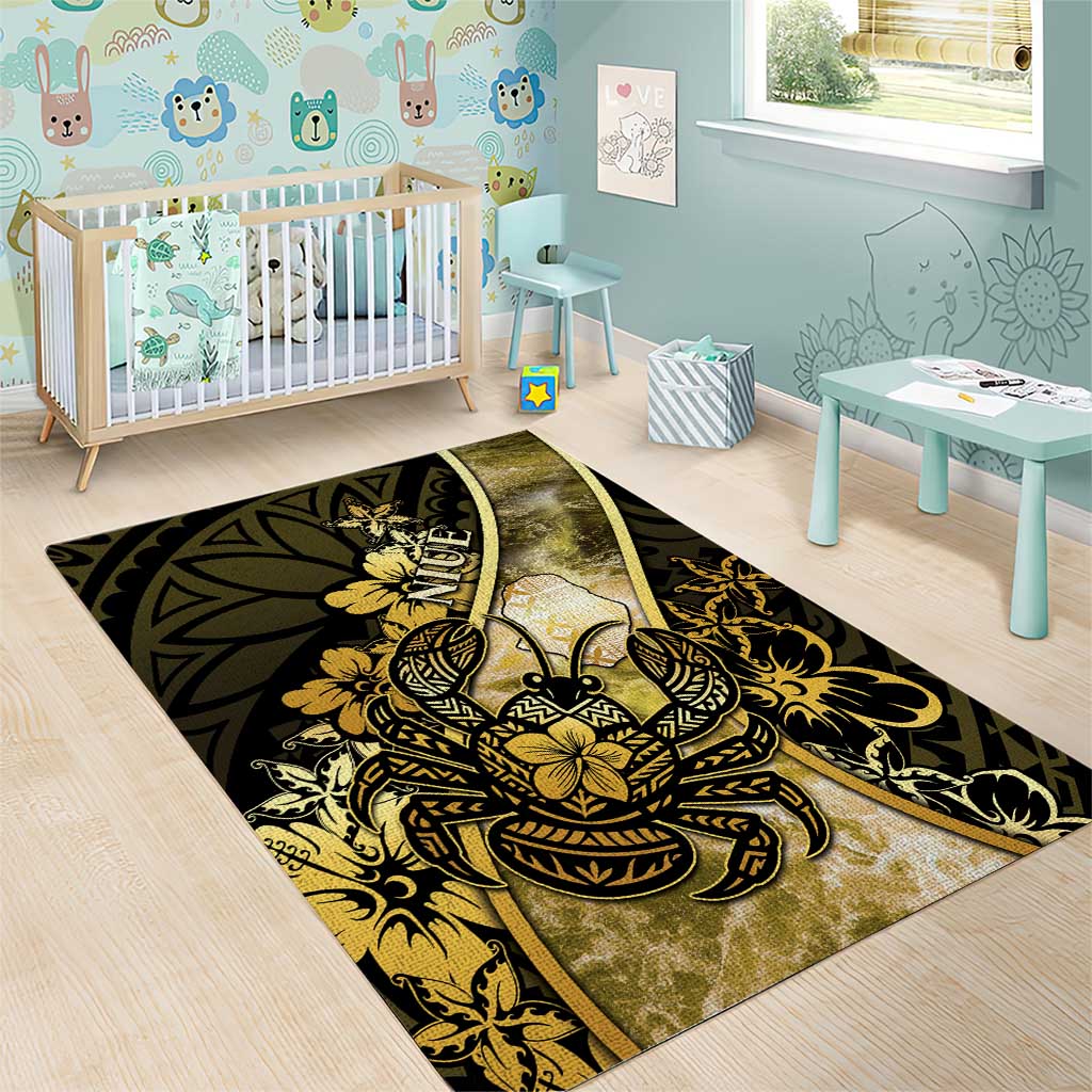 Niue Area Rug Niuean Crab Waves Style