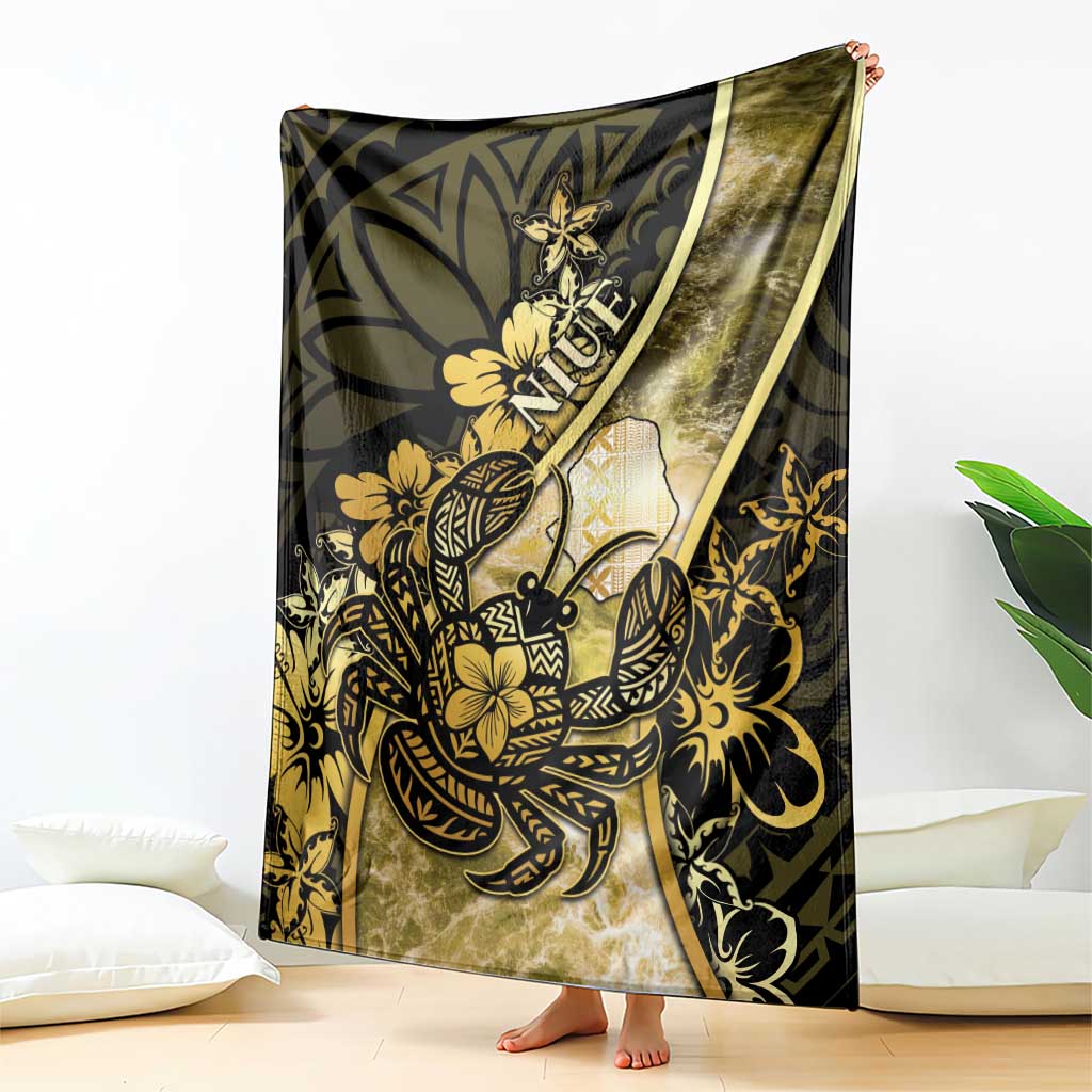 Niue Blanket Niuean Crab Waves Style