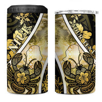 Personalised Niue 4 in 1 Can Cooler Tumbler Niuean Crab Waves Style