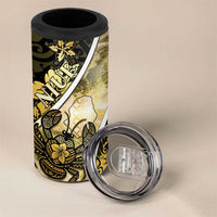 Personalised Niue 4 in 1 Can Cooler Tumbler Niuean Crab Waves Style