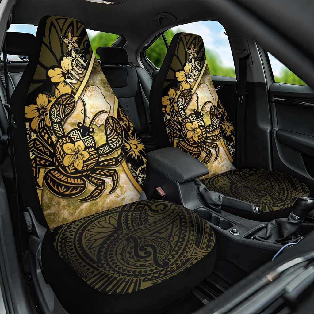 Niue Car Seat Cover Niuean Crab Waves Style