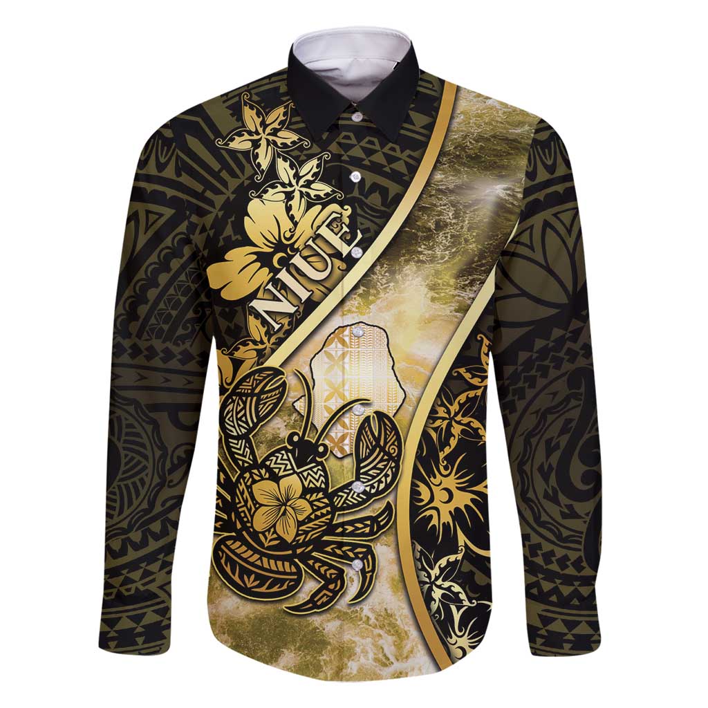 Personalised Niue Family Matching Mermaid Dress and Hawaiian Shirt Niuean Crab Waves Style