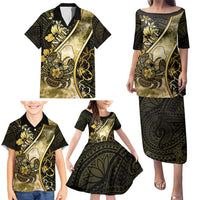 Personalised Niue Family Matching Puletasi and Hawaiian Shirt Niuean Crab Waves Style
