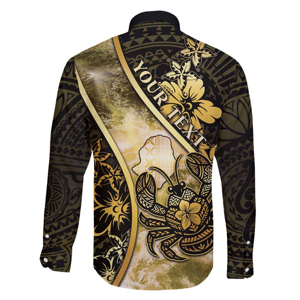 Personalised Niue Family Matching Short Sleeve Bodycon Dress and Hawaiian Shirt Niuean Crab Waves Style