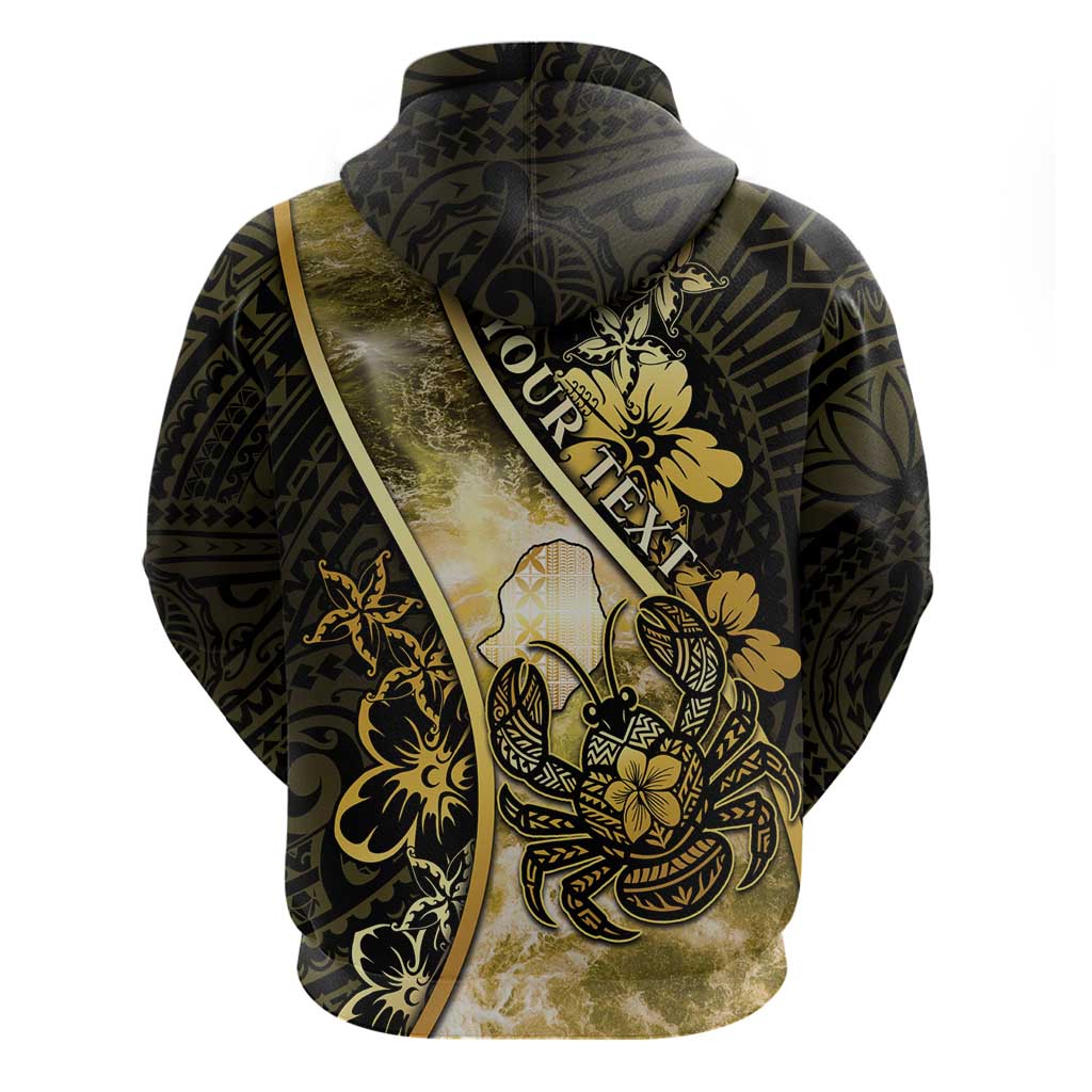 Personalised Niue Hoodie Niuean Crab Waves Style