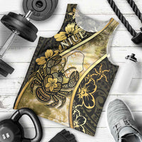 Personalised Niue Men Tank Top Niuean Crab Waves Style