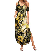 Personalised Niue Summer Maxi Dress Niuean Crab Waves Style