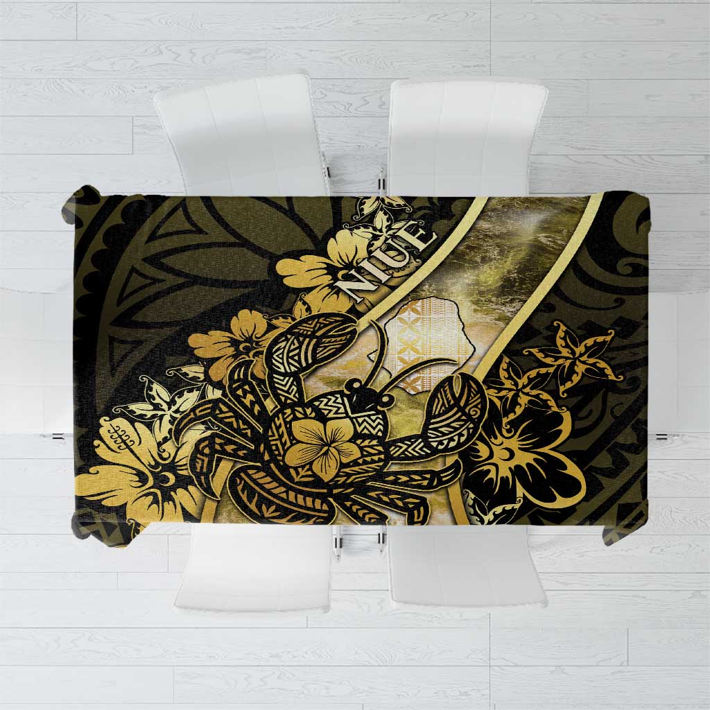 Niue Tablecloth Niuean Crab Waves Style