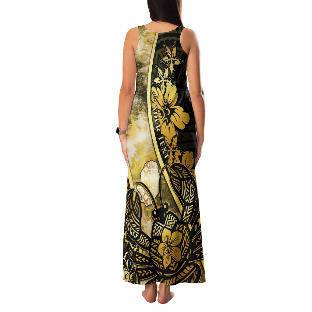 Personalised Niue Tank Maxi Dress Niuean Crab Waves Style