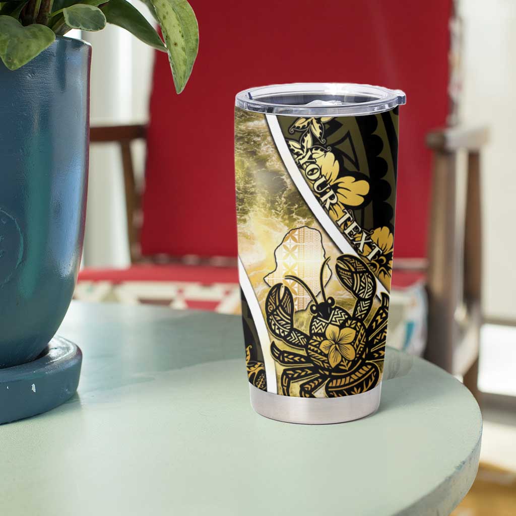 Personalised Niue Tumbler Cup Niuean Crab Waves Style