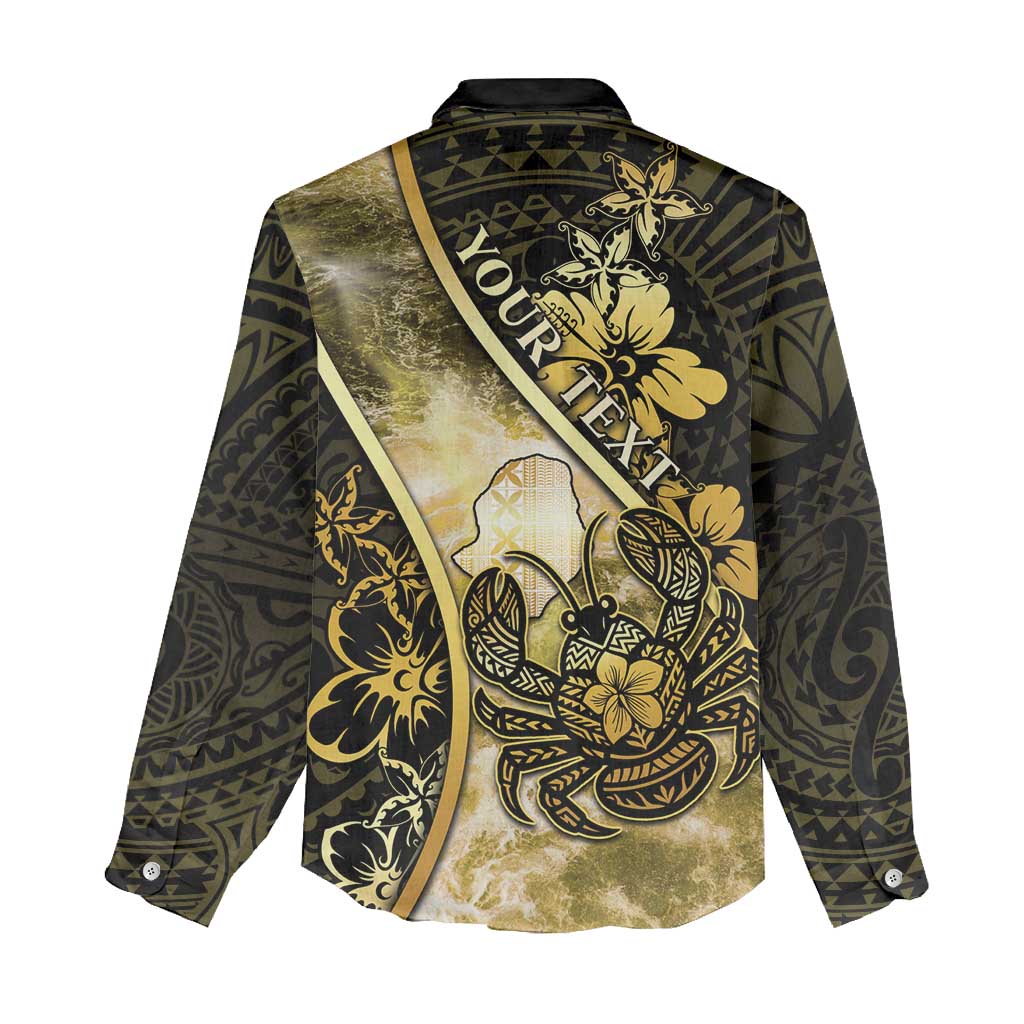 Personalised Niue Women Casual Shirt Niuean Crab Waves Style