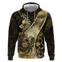 Personalised Niue Zip Hoodie Niuean Crab Waves Style