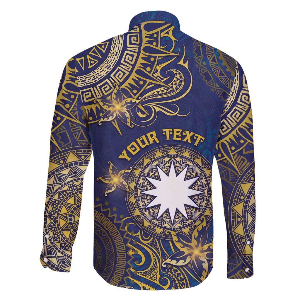 Personalised Nauru Family Matching Off Shoulder Short Dress and Hawaiian Shirt Hibiscus Polynesian Tribal Pattern