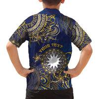 Personalised Nauru Family Matching Puletasi and Hawaiian Shirt Hibiscus Polynesian Tribal Pattern