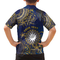 Personalised Nauru Hawaiian Shirt Hibiscus Polynesian Tribal Pattern