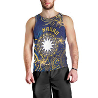 Personalised Nauru Men Tank Top Hibiscus Polynesian Tribal Pattern