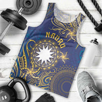 Personalised Nauru Men Tank Top Hibiscus Polynesian Tribal Pattern