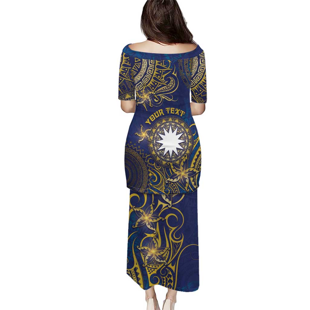 Personalised Nauru Puletasi Hibiscus Polynesian Tribal Pattern