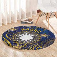Nauru Round Carpet Hibiscus Polynesian Tribal Pattern