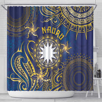 Nauru Shower Curtain Hibiscus Polynesian Tribal Pattern