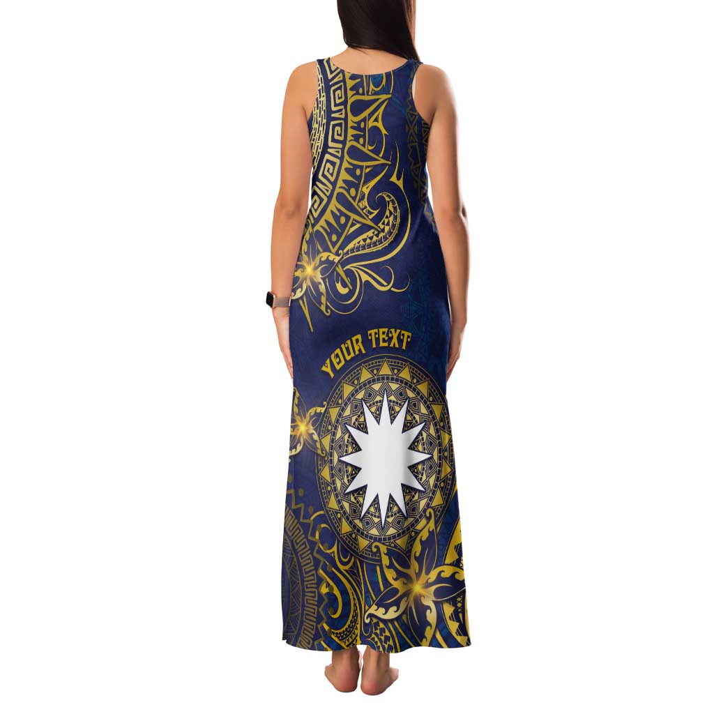 Personalised Nauru Tank Maxi Dress Hibiscus Polynesian Tribal Pattern