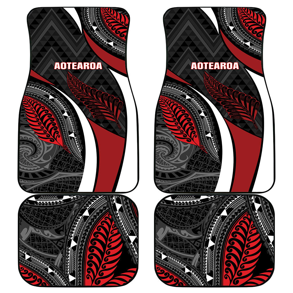 Aotearoa New Zealand Native Birds Map Car Mats Silver Fern Tribal Pattern DT05 - Polynesian Pride