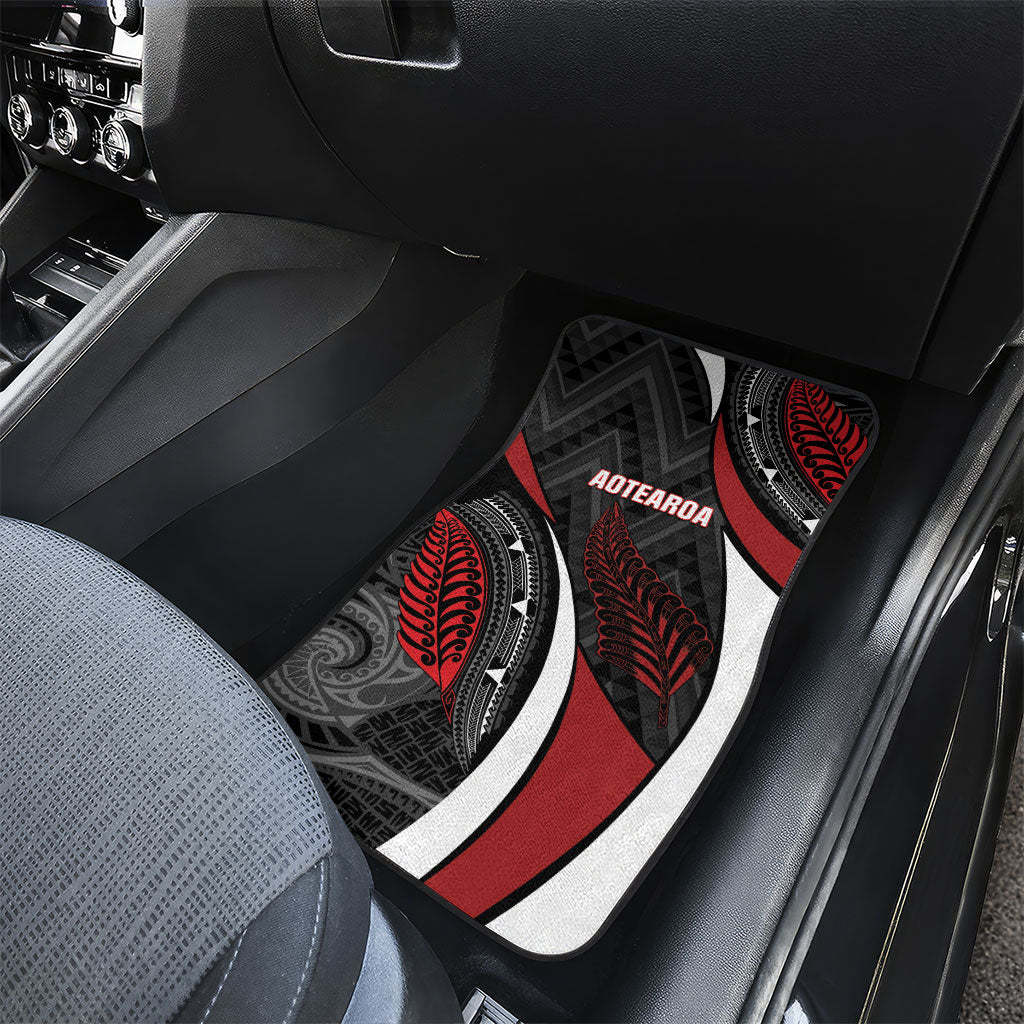Aotearoa New Zealand Native Birds Map Car Mats Silver Fern Tribal Pattern DT05 - Polynesian Pride