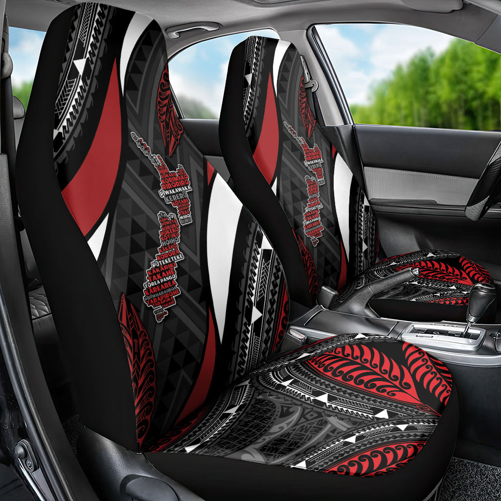 Aotearoa New Zealand Native Birds Map Car Seat Cover Silver Fern Tribal Pattern DT05 - Polynesian Pride