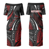 Aotearoa New Zealand Native Birds Map Couples Matching Puletasi and Hawaiian Shirt Silver Fern Tribal Pattern DT05 - Polynesian Pride