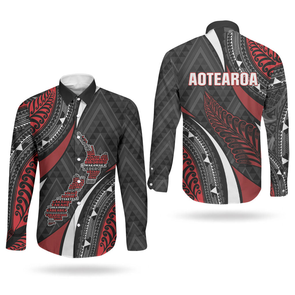 Aotearoa New Zealand Native Birds Map Couples Matching Summer Maxi Dress and Long Sleeve Button Shirt Silver Fern Tribal Pattern DT05 - Polynesian Pride