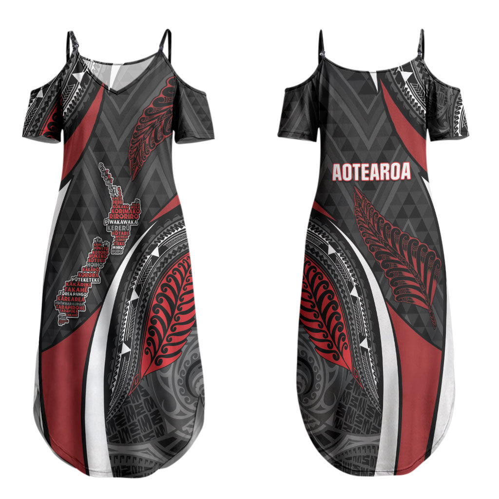 Aotearoa New Zealand Native Birds Map Couples Matching Summer Maxi Dress and Long Sleeve Button Shirt Silver Fern Tribal Pattern DT05 - Polynesian Pride