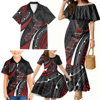 Aotearoa New Zealand Native Birds Map Family Matching Mermaid Dress and Hawaiian Shirt Silver Fern Tribal Pattern DT05 - Polynesian Pride